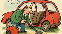 Анекдот: Винаги прахосмуквам колата, защото...