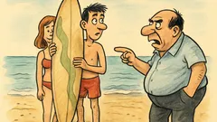 Майтап: – Синко, сърф ли тренираш?