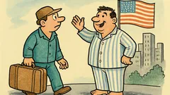 Виц: Между приятели – Идвам при теб в Америка...