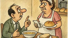 Виц: – Една пилешка супа с две филийки...