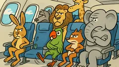 Анекдот: летят си животните в самолета...