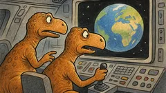 Виц: Огромен космически кораб с динозаври...