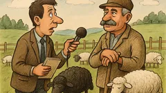 Виц: Журналист пита овчаря — а черните овце по колко килограма са?