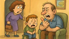 Виц: Майка се връща и детето плаче…