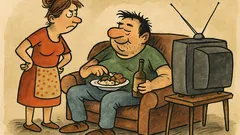 Анекдот: ако мъжът ви лежи и яде...