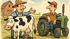 Виц: Можеш ли да доиш трактор?