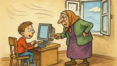 Майтап: Виж, бабо, на компютъра можеш...