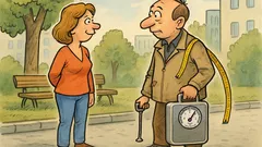 Виц: Как ще Ви позная? С дънки, кантaр и метърка