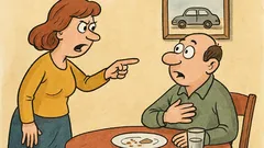 Виц: Жена пита мъжа си – Яде ли нещо?