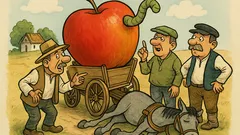 Виц: Трима селяни спорят за ябълки...