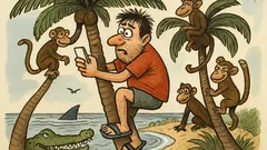 Анекдот: Фен на туризма праща SMS от остров