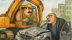 Виц: Багер сваля Мерцедес, мутра пита...