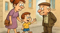 Виц: Вървят майка и син по улицата