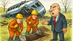 Анекдот: Дерайлира влак с депутати...