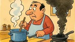 Виц: Готвач влиза в кухня и излиза дим...