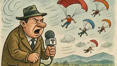 Анекдот: Поради силен вятър, състезанието стана...