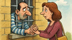 Анекдот: Жена на свиждане в затвора...