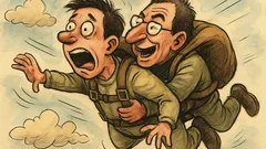 Виц: Скачат двама с парашут, инструктор пита...