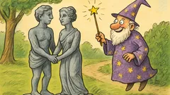 Виц: Две статуи в парка оживяват...