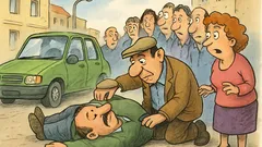 Виц: Кола блъсва човек, тълпа се събира...