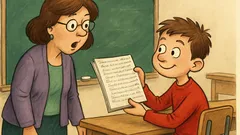 Виц: Учителката казва на Иванчо да пише...