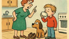 Анекдот: Мамо, кучето ми нагриза обувките