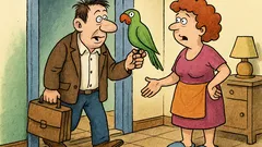 Виц: Мъж се прибира вкъщи с папагал…