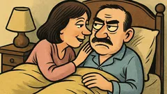 Анекдот: Жена се мушка под завивката и...