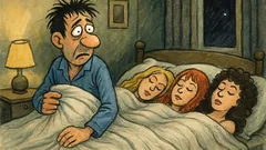 Виц: Снощи се събудих около три...