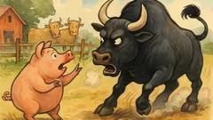 Виц: В една ферма прасето казало на бика