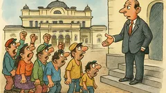 Анекдот: Една тумба роми отиват пред парламента