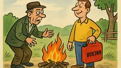 Анекдот: Яни, не слагай тубата с бензин...