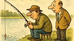 Виц: Сутрин рибар на езерото...