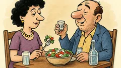 Виц: Жената яде шопска салата без ракия