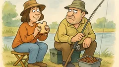 Виц: Жена и мъж на риболов...