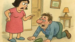 Майтап: Един мъж под чехъл пита жена си