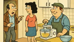 Анекдот: – Миме, кой е този в кухнята?