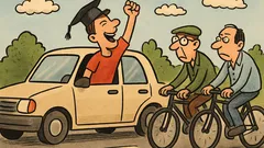 Виц: Минава кола, младеж крещи от прозореца