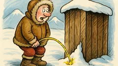 Анекдот: Надпис в тоалетната на Северния полюс