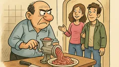 Анекдот: Снощи мелях месото за суджуци...