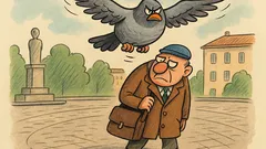 Виц: Притеснителният гълъб вече втори ден...