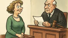 Виц: Жена се явява в съда...