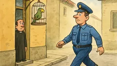 Виц: Полицаят върви по улицата...