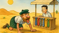 Виц: Шотландец върви из пустинята...