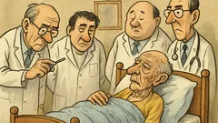 Виц: Лекарски консулт край леглото на брокер