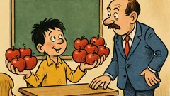 Виц: Учител пита Иванчо за ябълките