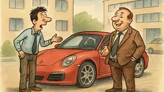Виц: Шефът пристига с ново Порше...