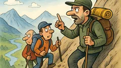 Анекдот: Планински водач казва – ако се подхлъзнете…
