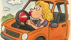 Анекдот: Защо е цял волан с червило?