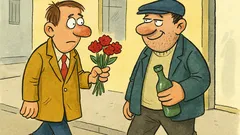 Виц: 14 февруари – едни носят цветя...